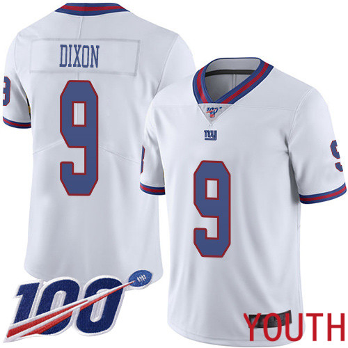 Youth New York Giants #9 Riley Dixon Limited White Rush Vapor Untouchable 100th Season Football NFL Jersey